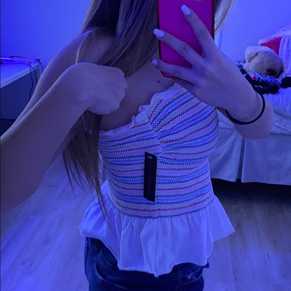 white and rainbow tube top - Picture 2 of 3